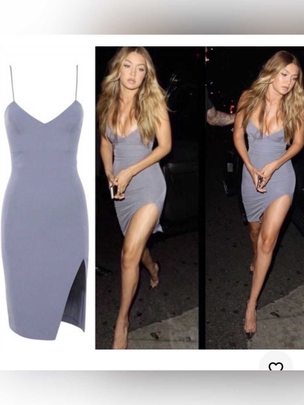 House of CB Raqa Dress in a dusty grey-purple size medium NWT